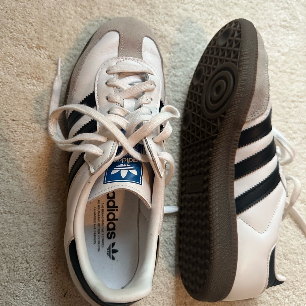 Adidas Classic White and Black Trainers